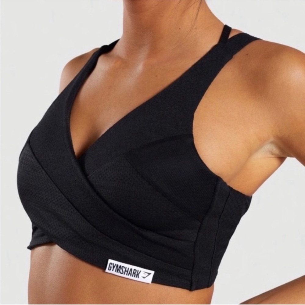 Gymshark Black Cross-Front Sports Bra